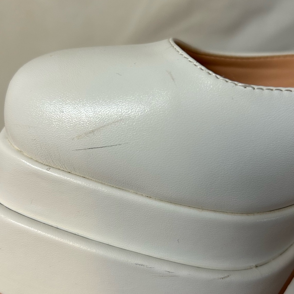 White Platform Heels with Rhinestone Charms - Picture 5 of 6